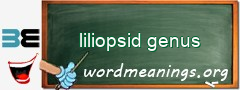 WordMeaning blackboard for liliopsid genus